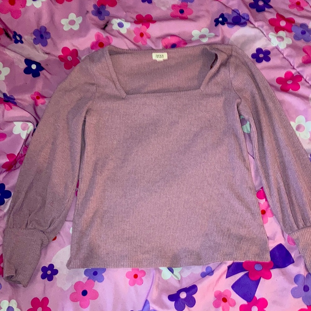 square neck long sleeve top